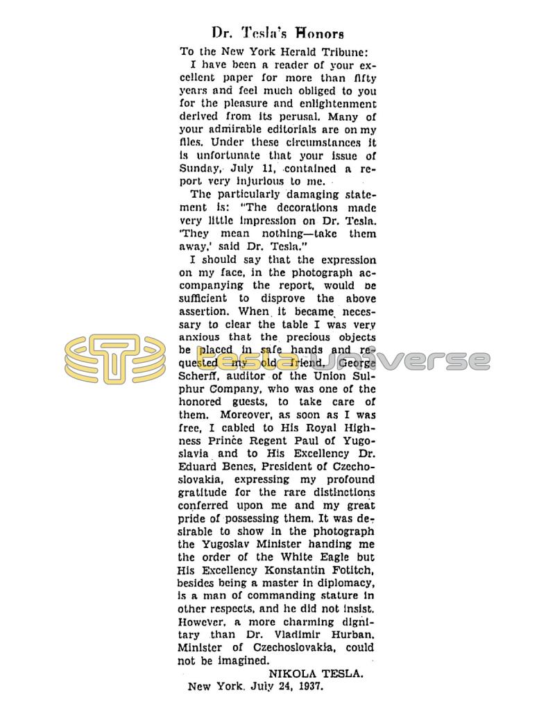 Preview of Dr. Tesla's Honors article