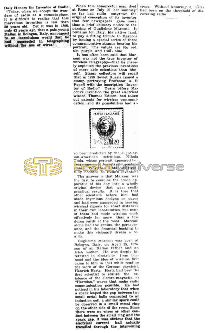 Preview of Italy Honors the Inventor of Radio article