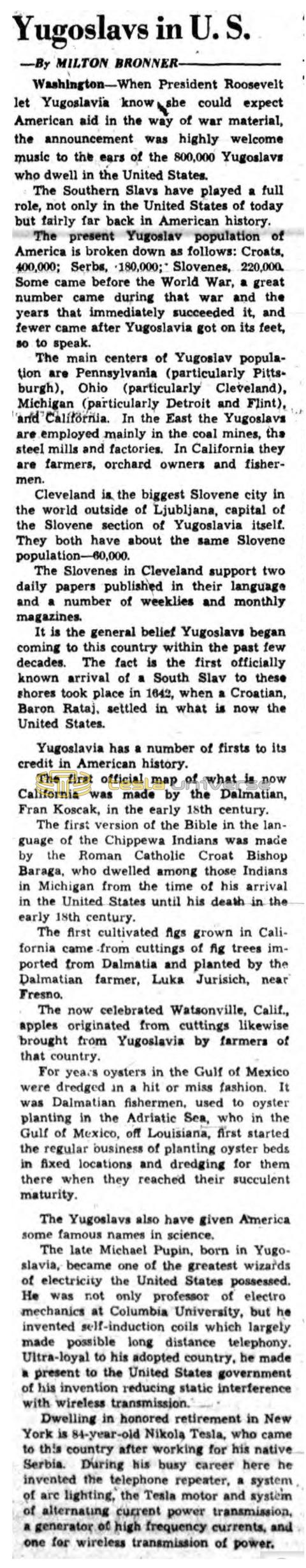 Preview of Yugoslavs in U. S. article