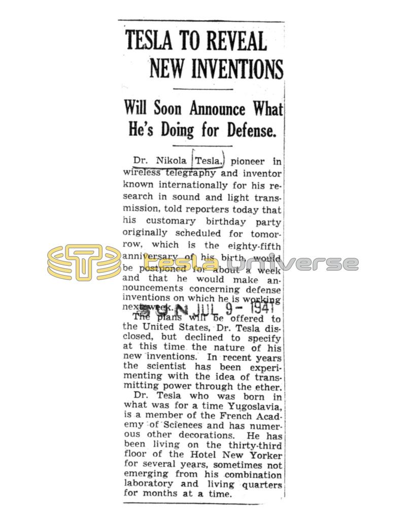 Preview of Tesla to Reveal New Inventions article