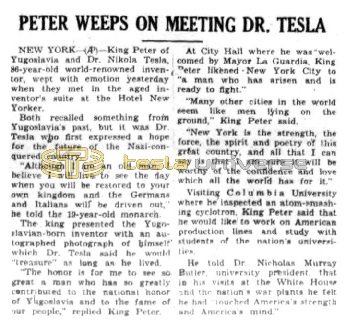 Preview of Peter Weeps on Meeting Dr. Tesla article