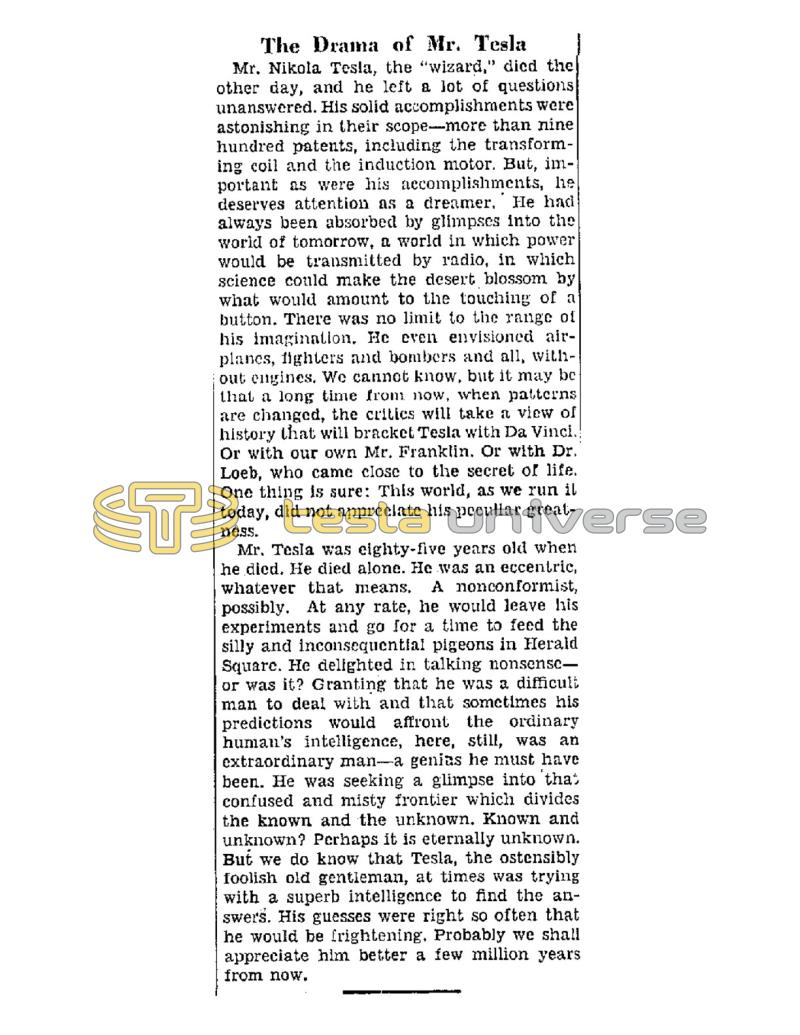 Preview of The Drama of Mr. Tesla article