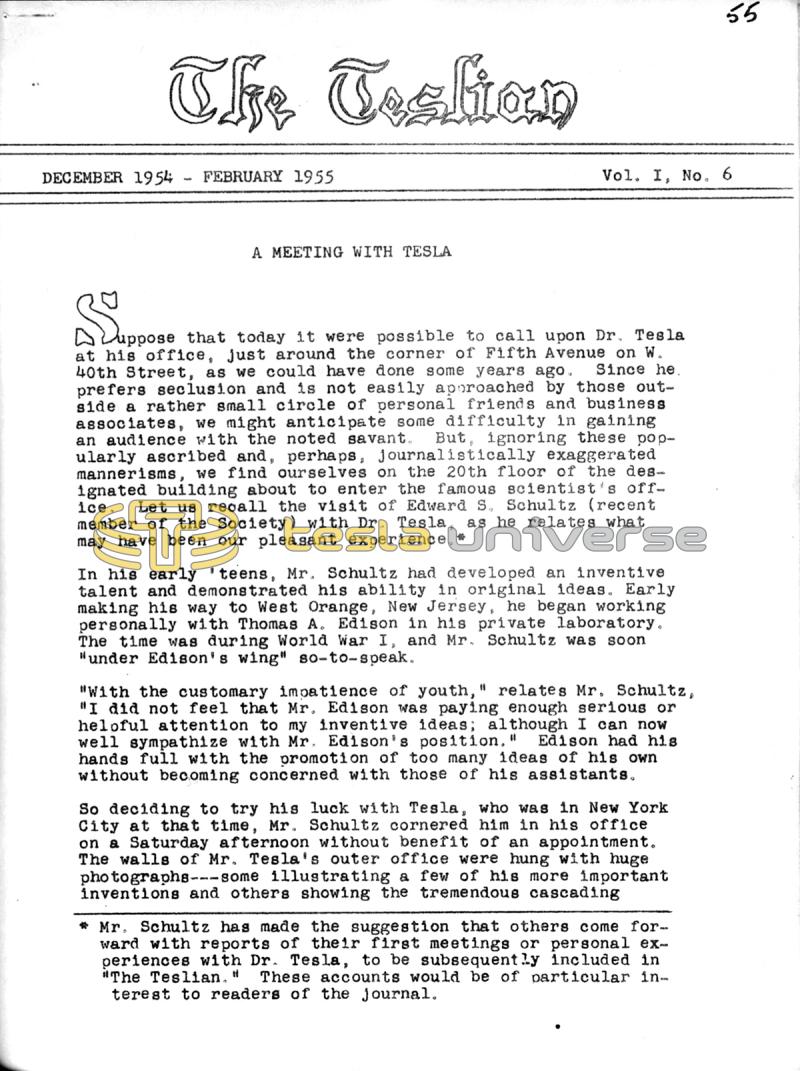 The Teslian - Vol. I, No. 6 - Page 1