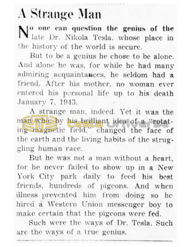 Preview of Strange Man article