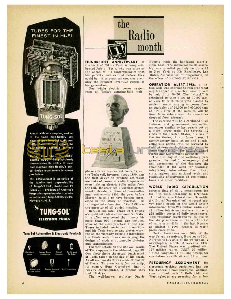 Preview of Nikola Tesla's 100th Birthday article