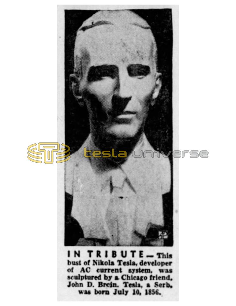 Preview of In Tribute - Bust of Nikola Tesla by John D. Brein article