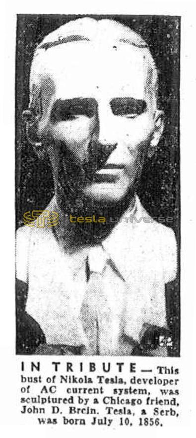 Preview of In Tribute - Bust of Nikola Tesla by John D. Brein (reprint) article