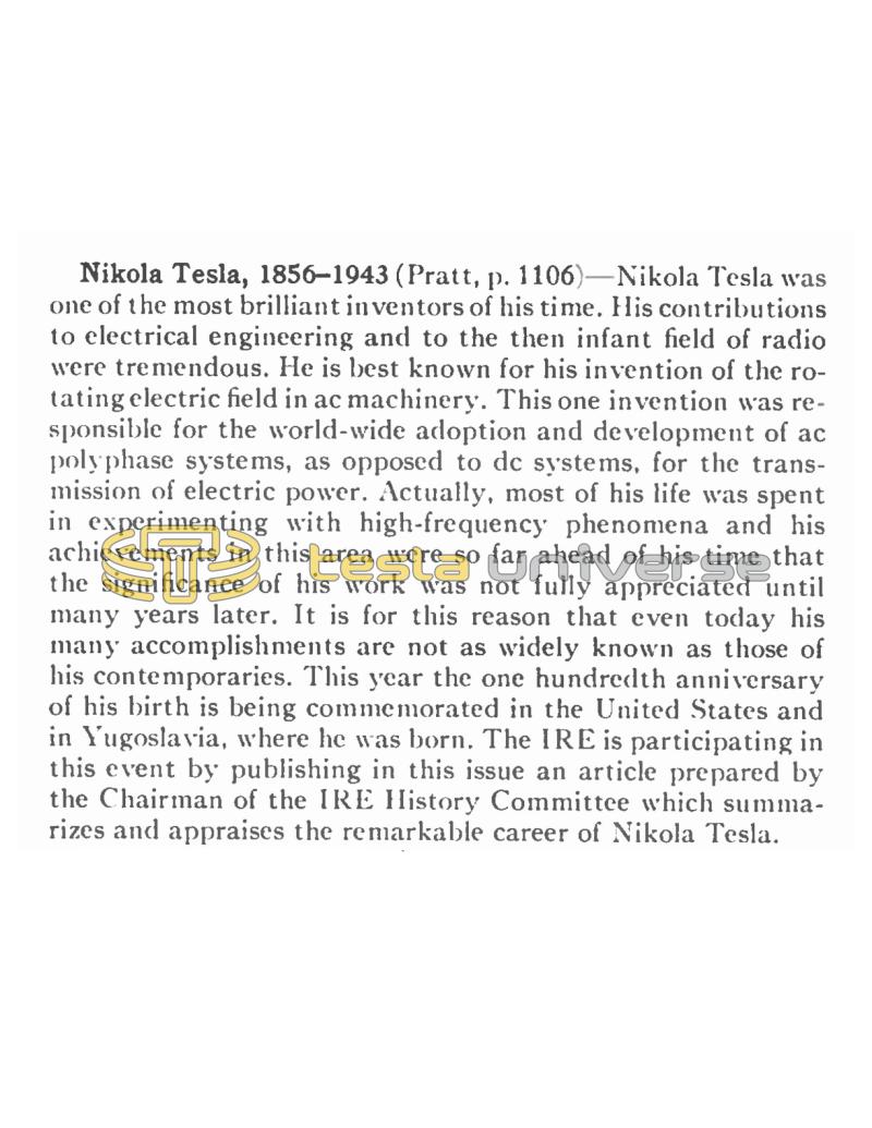 Preview of Nikola Tesla, 1856-1943 - Editorial article