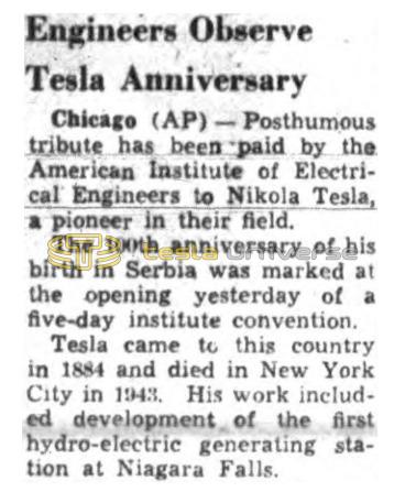Preview of Engineers Observe Tesla Anniversary article