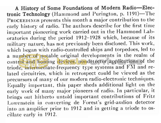 Preview of Scanning the Issue - A History of Some Foundations of Modern Radio and Electronic Technology article