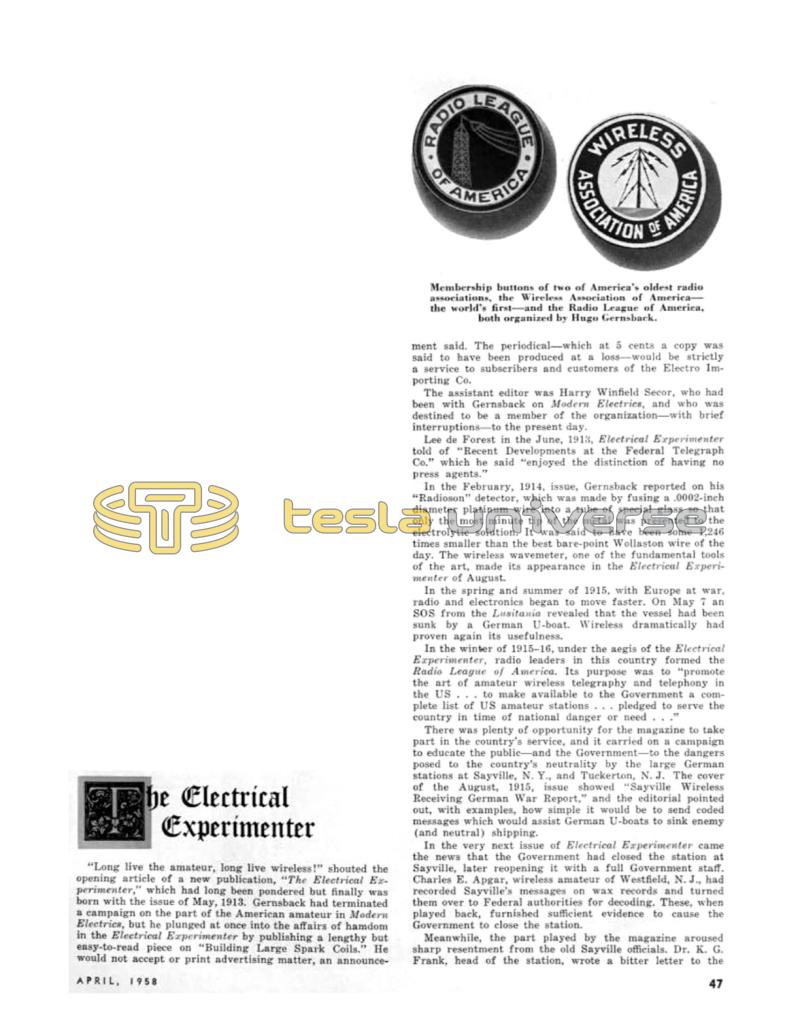 Preview of The Electrical Experimenter article