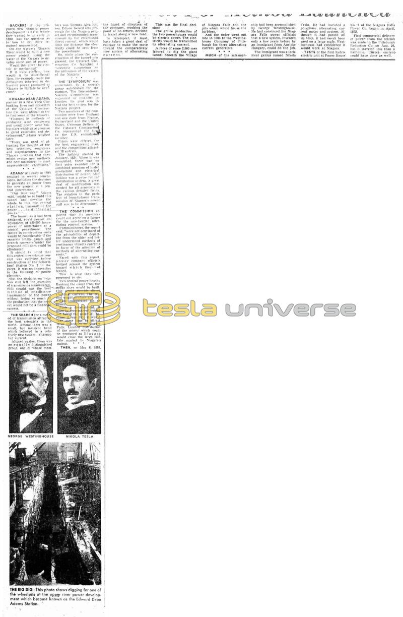 Preview of Harnessing Niagara Power (speculative title) article