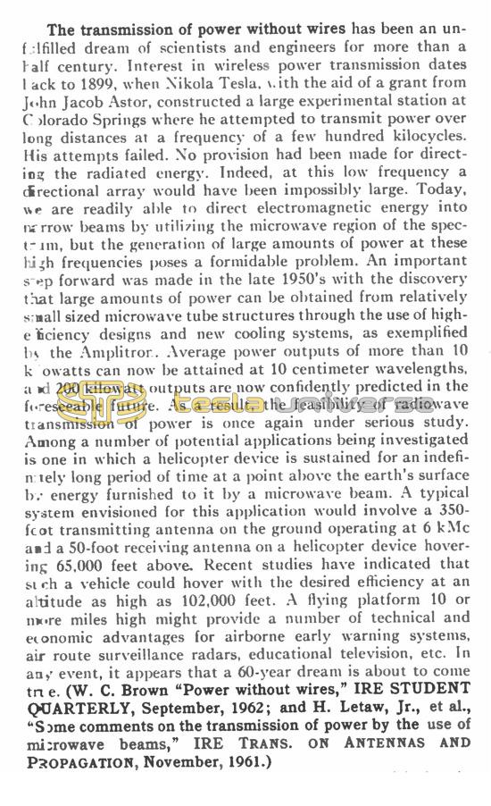 Preview of Scanning the Transactions - The Transmission of Power Without Wires article