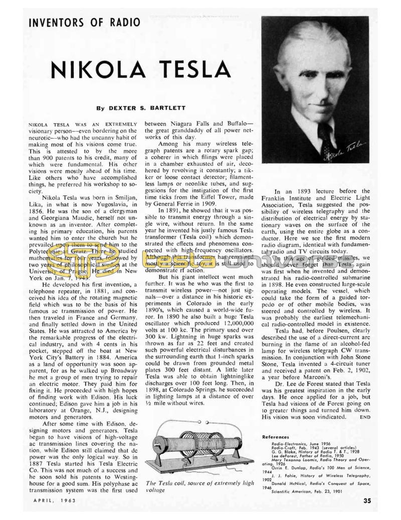 Preview of Inventors of Radio - Nikola Tesla article