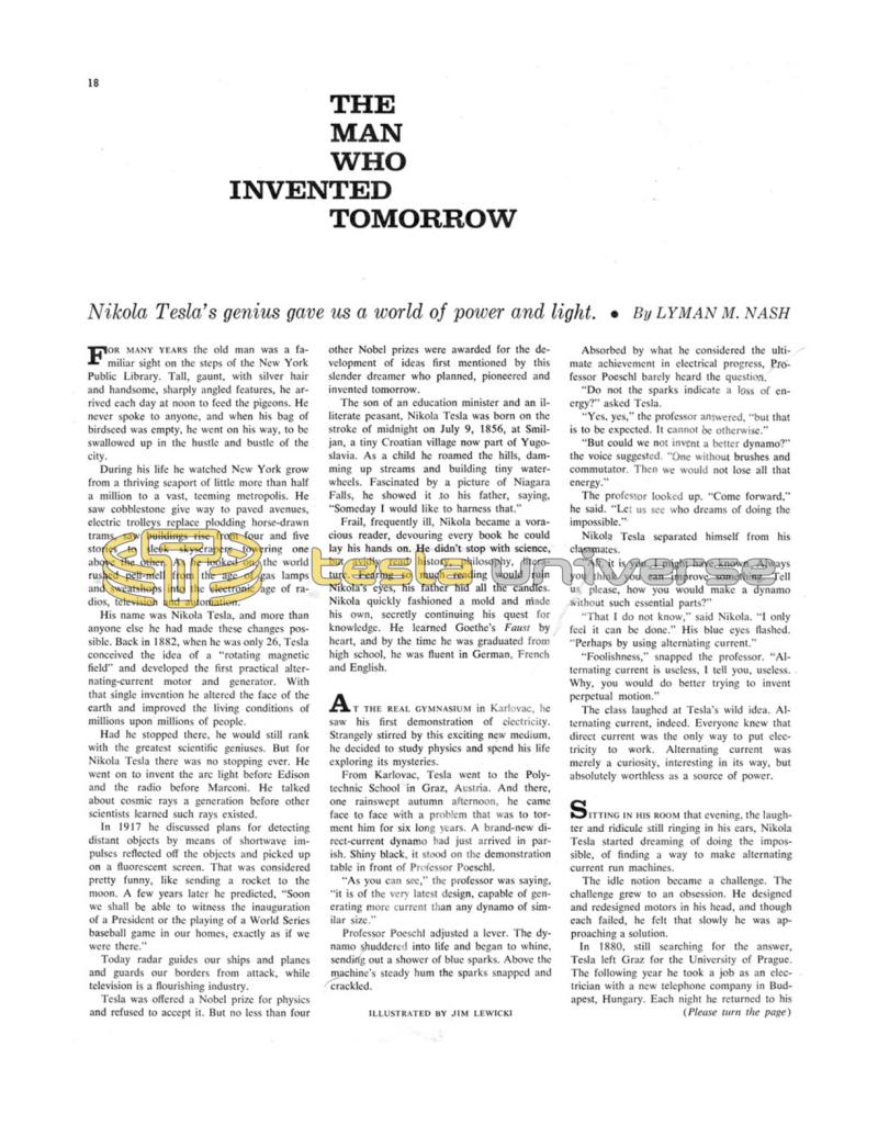 Preview of The Man Who Invented Tomorrow article