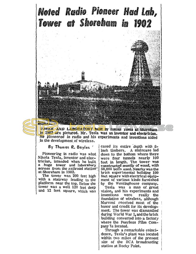 Preview of Noted Radio Pioneer Had Lab, Tower at Shoreham in 1902 article
