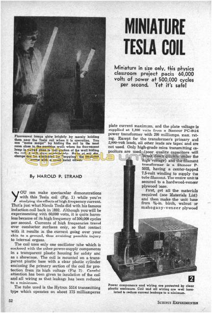 Preview of Miniature Tesla Coil article