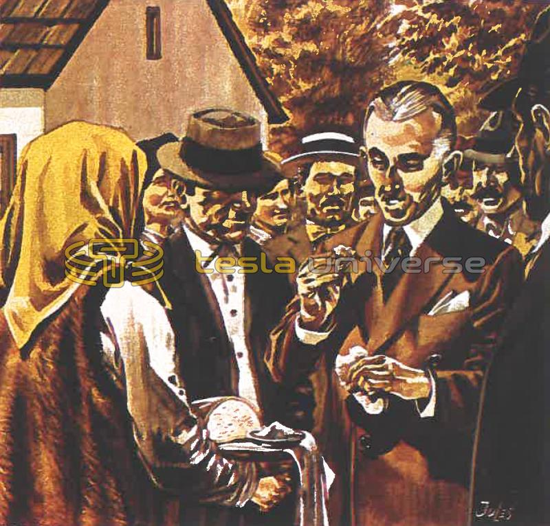 Illustration of Nikola Tesla Visiting His Homeland