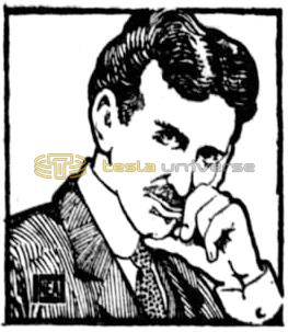Simple illustration of Nikola Tesla from 1972 article