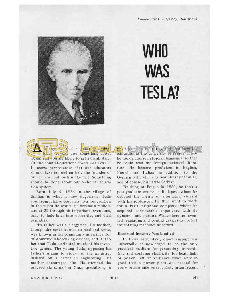 Preview of Who Was Tesla? article