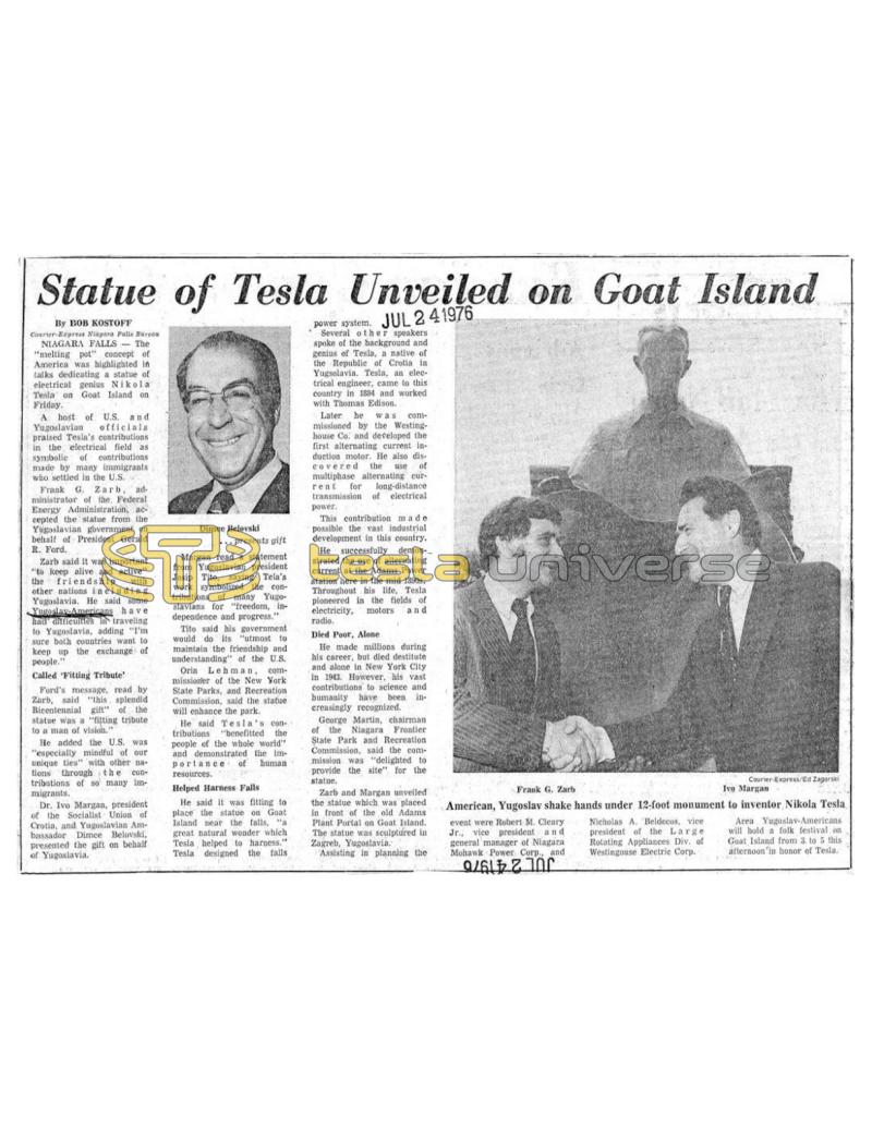 Preview of Statue of Tesla Unveiled on Goat Island article