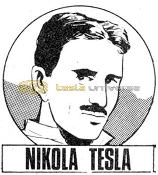 Nikola Tesla Hand-Drawn Portrait from Serbian Magazine Comic