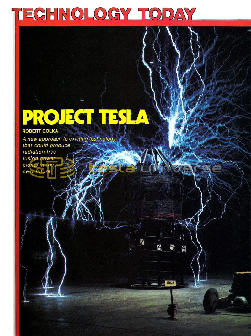 Article showing Robert Golka's "Project Tesla" coil in operation