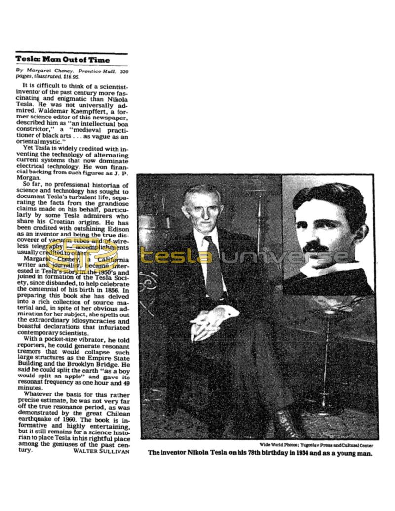 Preview of Tesla: Man Out of Time (Book Review) article