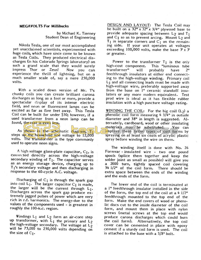 Preview of Megavolts for Millibucks article