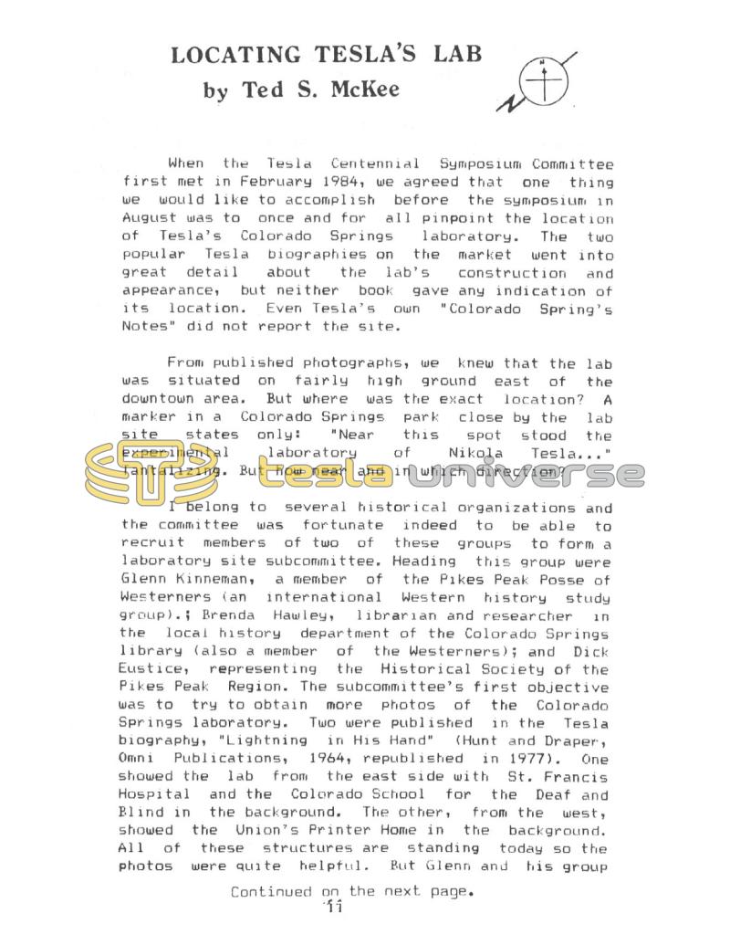 Preview of Locating Tesla's Lab article