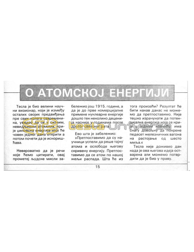 Preview of Nikola Tesla on Atomic Energy article