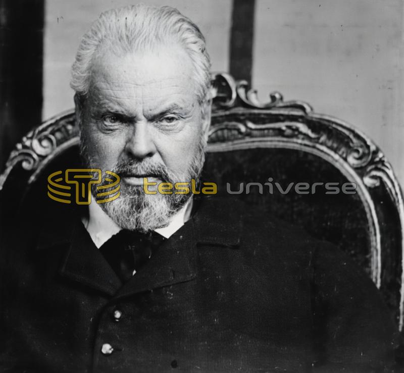 Orson Welles as J.P. Morgan in "The Secret of Nikola Tesla"