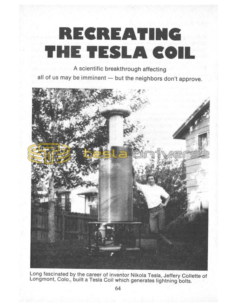Preview of Recreating the Tesla Coil article
