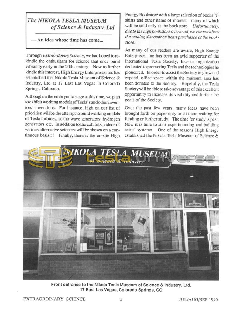 Preview of The Nikola Tesla Museum of Science & Industry, Ltd article