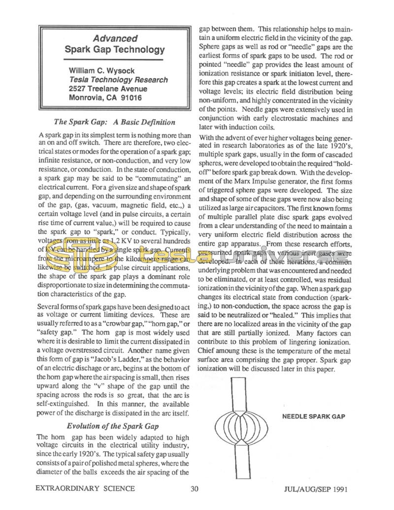Preview of Advanced Spark Gap Technology article