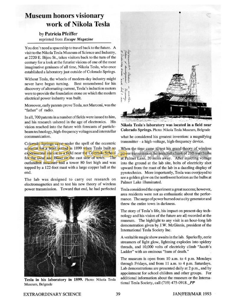 Preview of Museum Honors Visionary Work of Nikola Tesla article