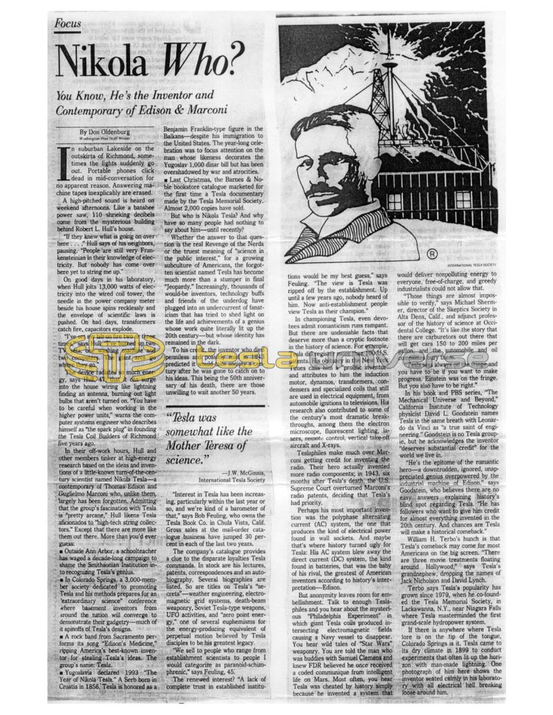 Preview of Nikola Who? article