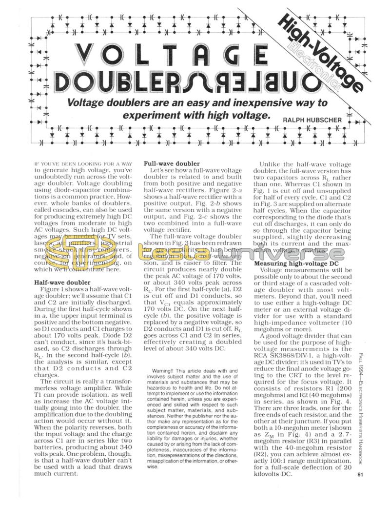 Preview of Voltage Doublers article