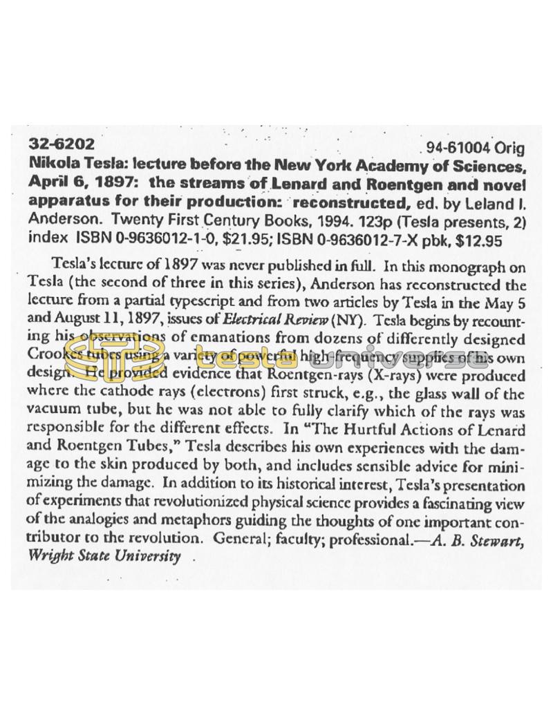 Preview of Astronautics & Astronomy - Review of Tesla's Lecture article