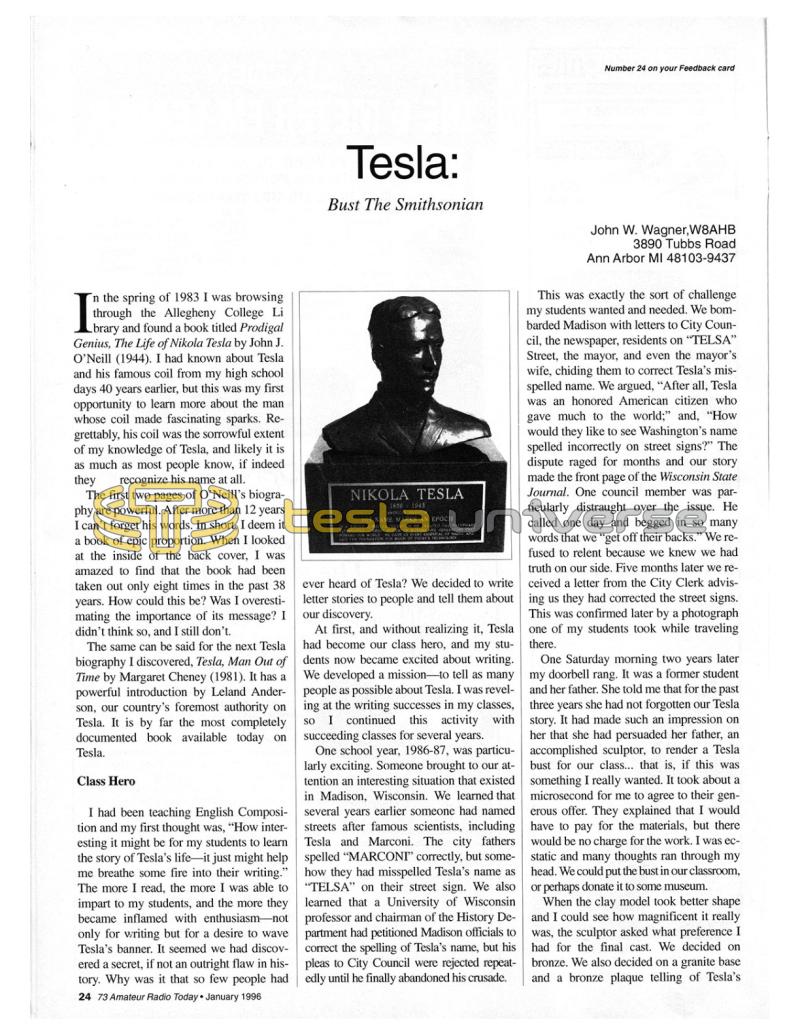 Preview of Tesla: Bust The Smithsonian article