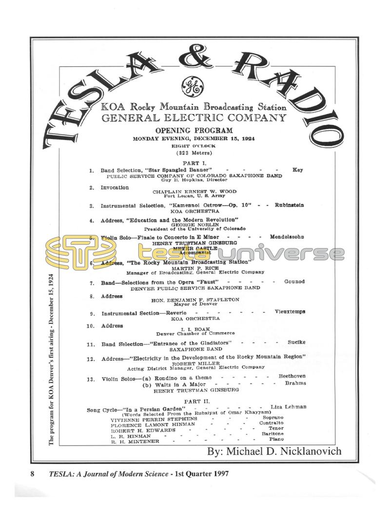 Preview of Tesla & Radio article