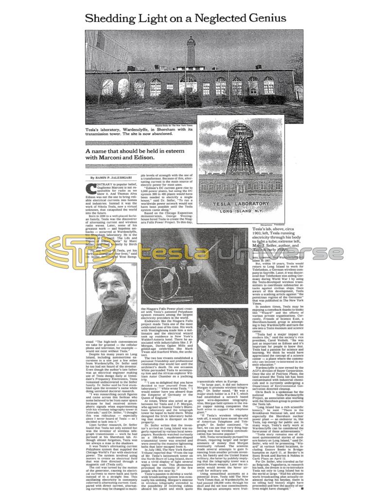 Preview of Shedding Light on a Neglected Genius (Feb. 23, 1997) article