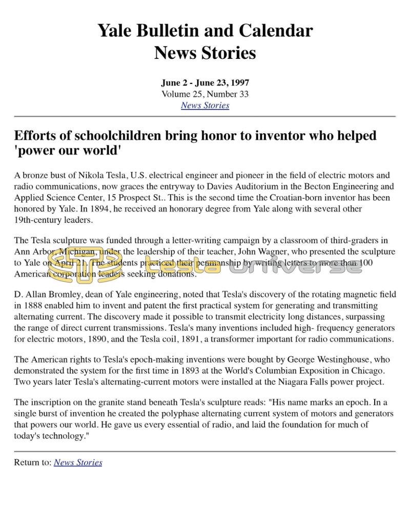 Preview of Efforts of Schoolchildren Bring Honor to Inventor Who Helped ‘Power Our World' article