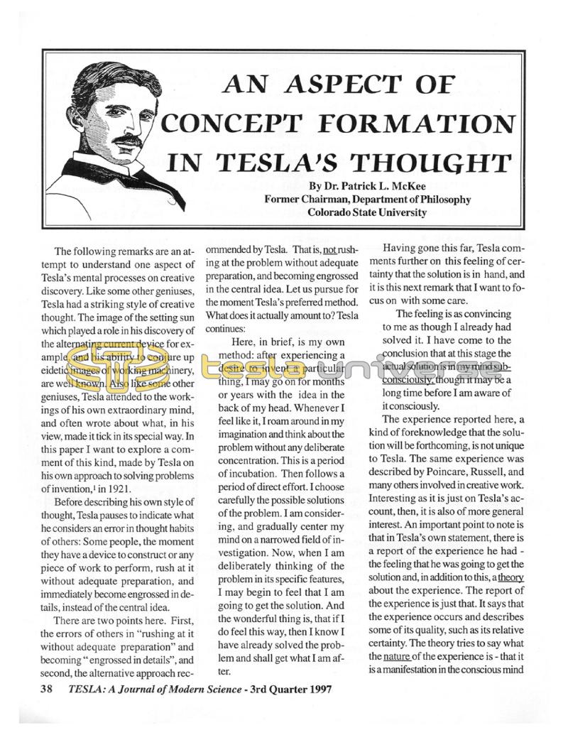Preview of An Aspect of Concept Formation in Tesla's Thought article