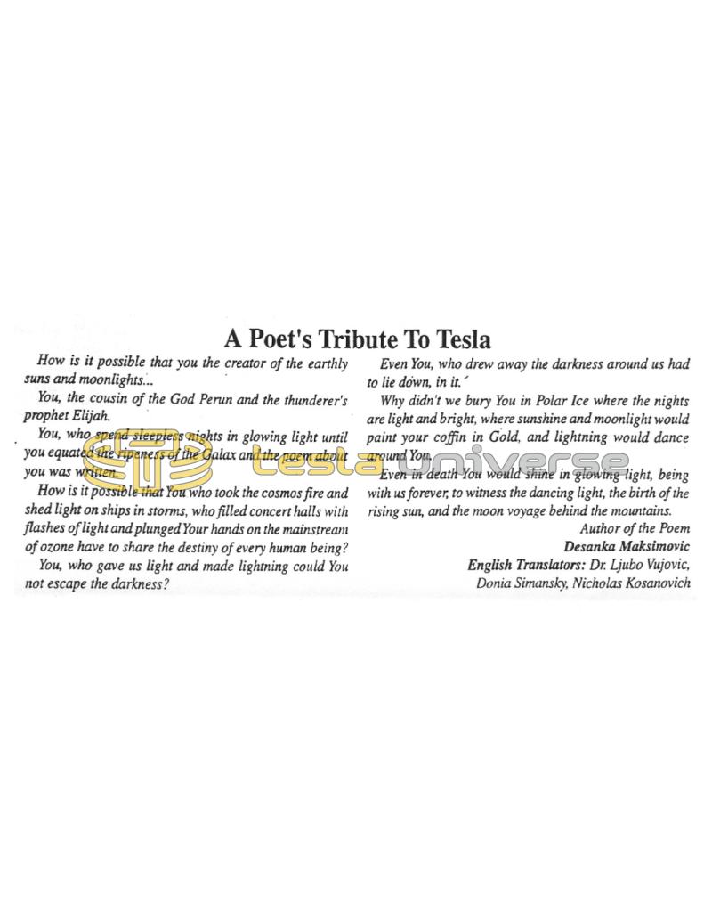 Preview of A Poet's Tribute to Tesla article