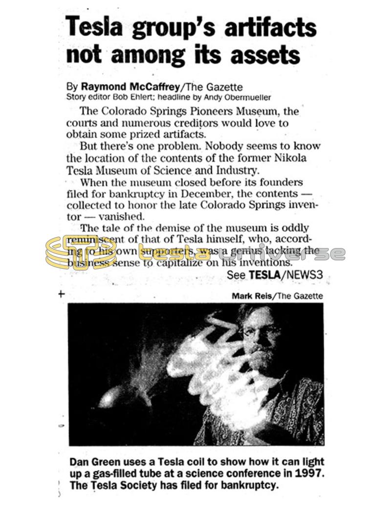 Preview of Tesla group's artifacts not among its assets article