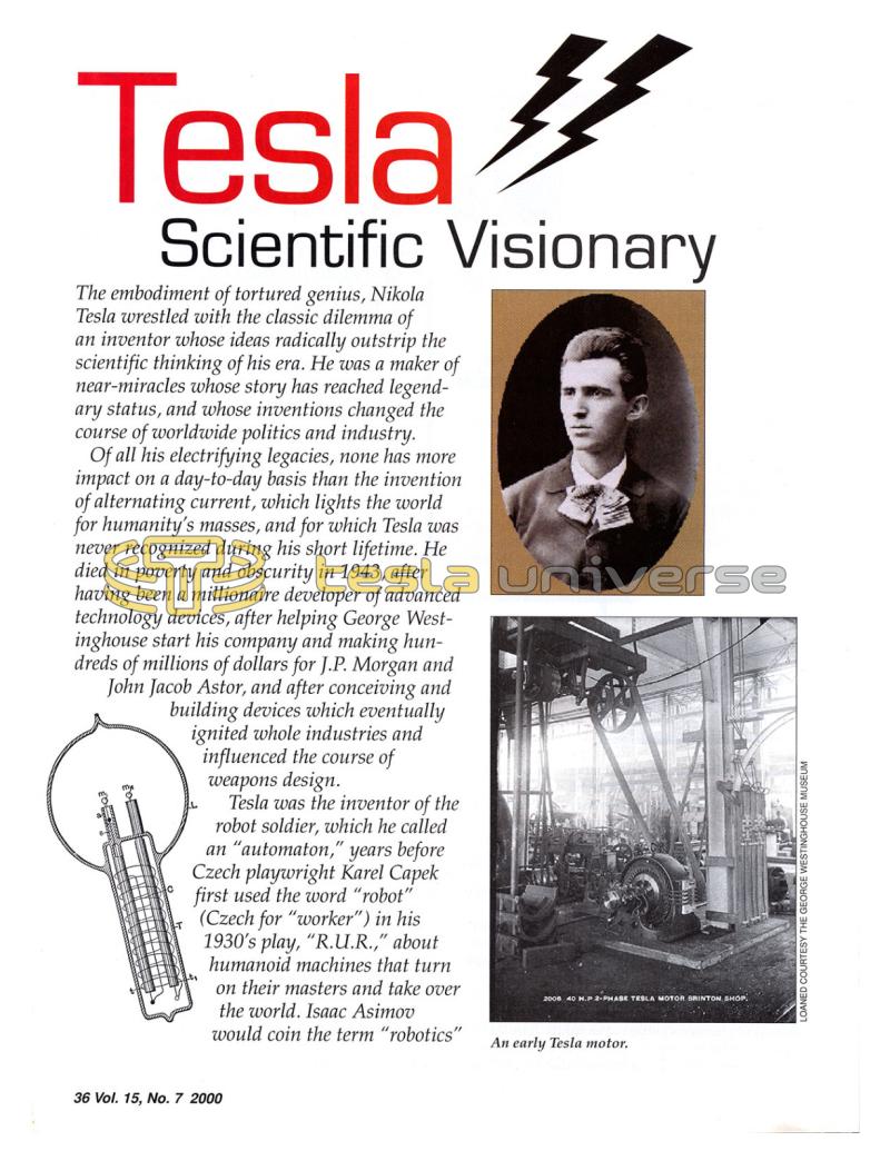 Preview of Tesla - Scientific Visionary article
