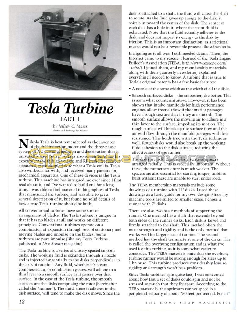 Preview of Tesla Turbine - Part 1 article