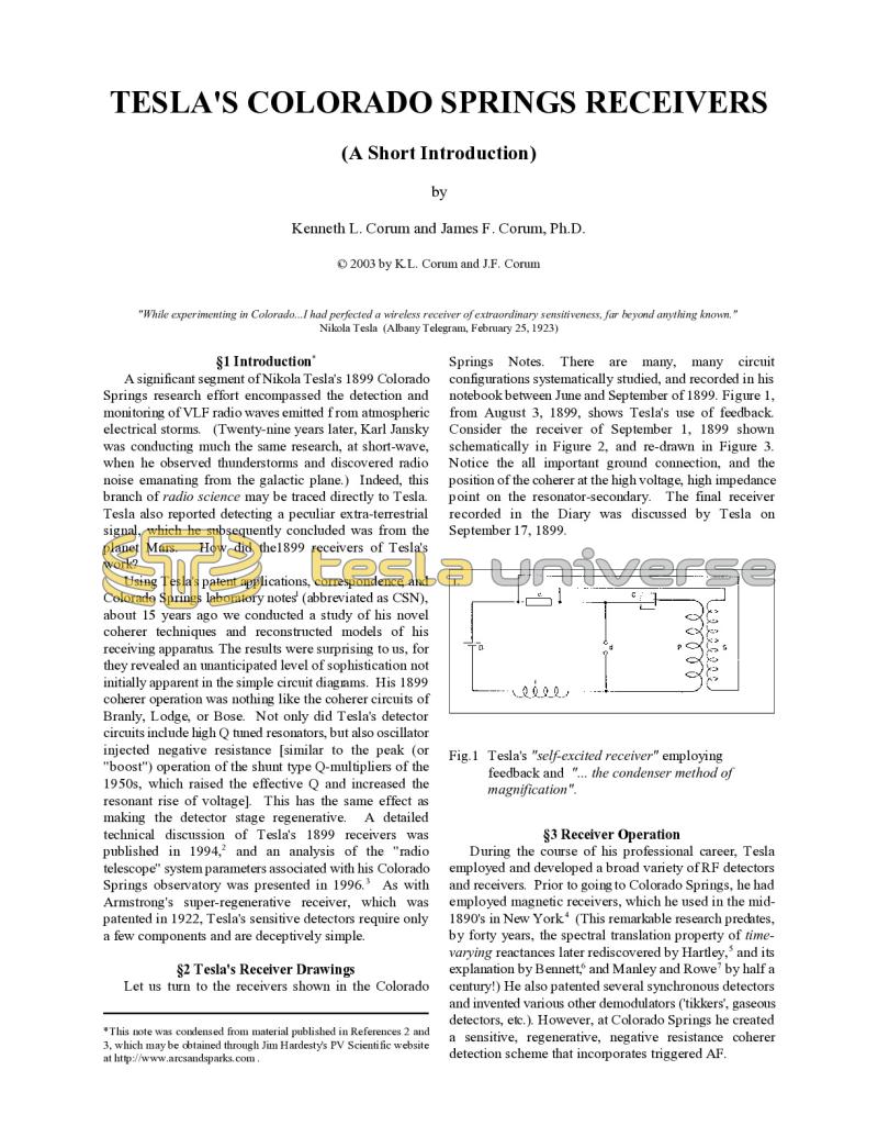 Preview of Tesla's Colorado Springs Receivers article