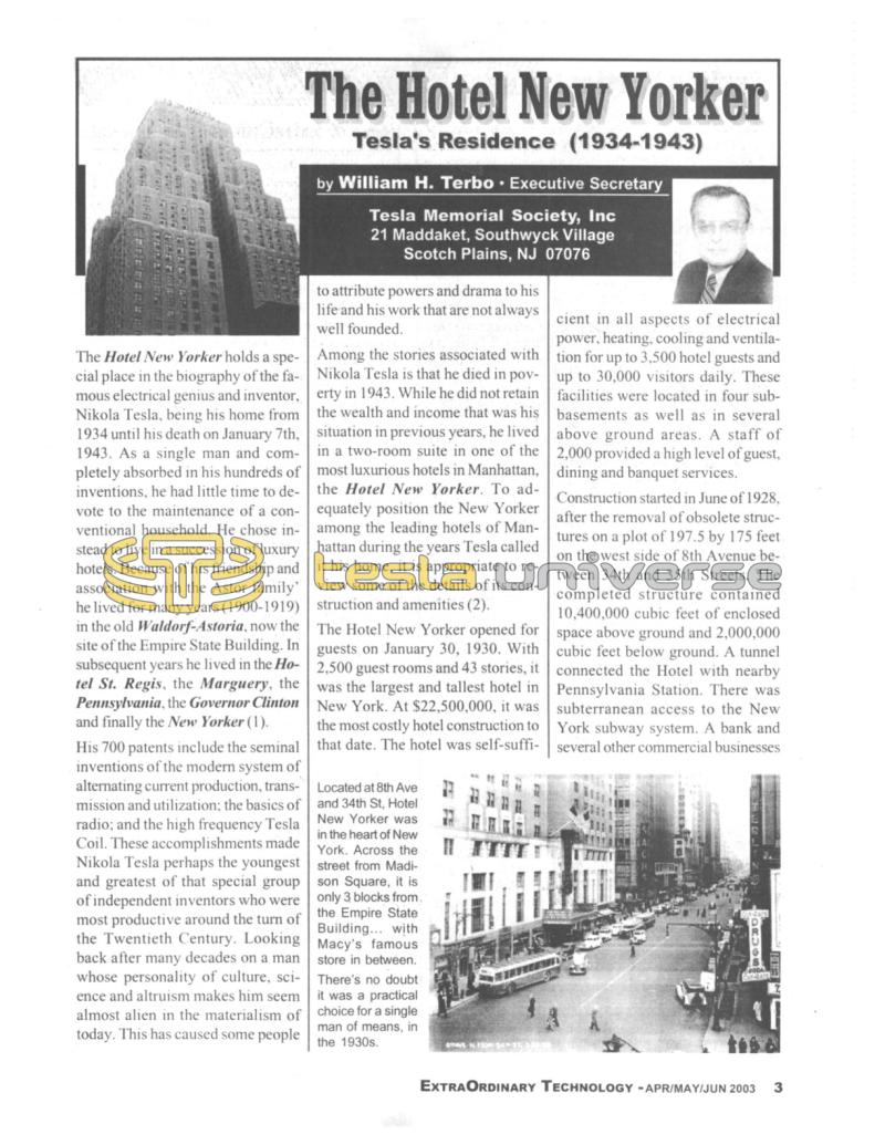 Preview of The Hotel New Yorker - Tesla's Residence (1934-1943) article